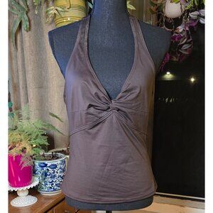 Tommy Bahama Sunkssed Solids Barolo Brown Underwire Halter Tankini Top M